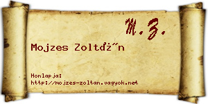 Mojzes Zoltán névjegykártya