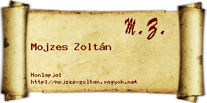 Mojzes Zoltán névjegykártya
